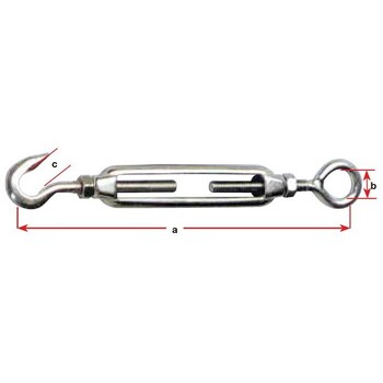 Turnbuckle G316 S/S Open Hook/Eye M4