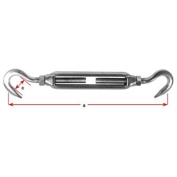 Turnbuckle G316 S/S Open Hook/Hook M4