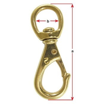 Hook Snap Swivel Eye Brass 80Mm