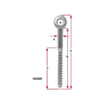 Lag Screw G316 S/S Sml Eye 6Mm X 40Mm