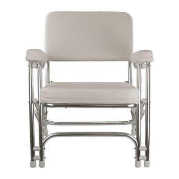 Deck Folding Chair Alloy Frame with White Pads