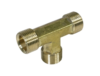 Dometic Brass Tee Fitting 1/2 Tube Thread with Nut & Olive