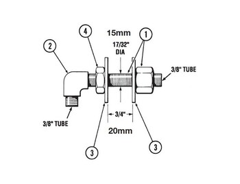 Dometic Bulkhead Fitting Kit 3/8 Hf5512