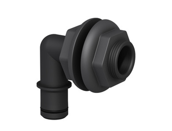 Thru Hull Qwik-Lok 3/4" Black Elbow