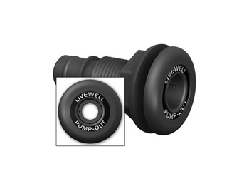 Qwik-Lok Through Hull Pumpout 3/4" Black