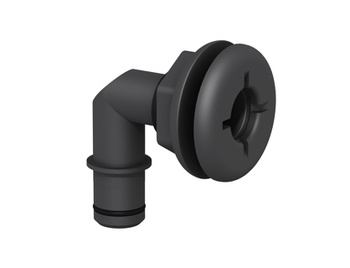 Thru Hull Qwik-Lok Elbow 3/4" Black