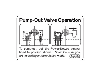 Pump Out Aerator Operation Label