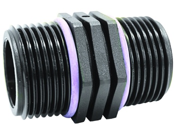 RWB Hex Nipple Hose Connector M-M BSP3/4x1/2