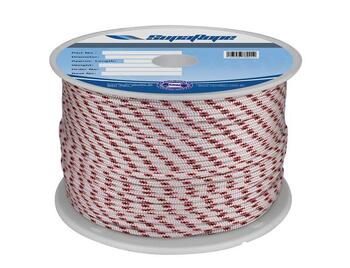 Yachting braid 18mm x 100m red fleck made in Aus