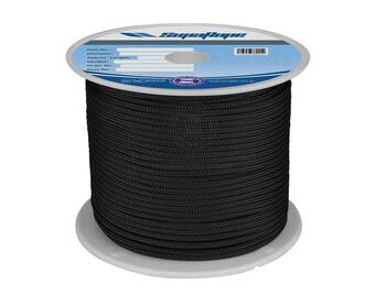 Double braid 16mmx100m solid black made in Aus