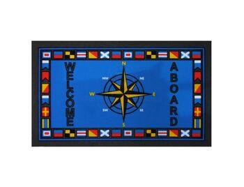 Boat Welcome Mat Compass Rose Rectangle 40x68cm