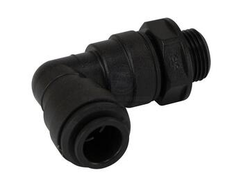 John Guest Adaptor 90° Swivel 12mm Tube To 3/8" Bspm