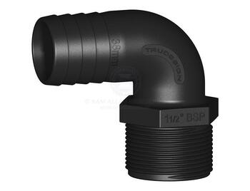 Hose Tail 90° 1 1/2" Bsp Black