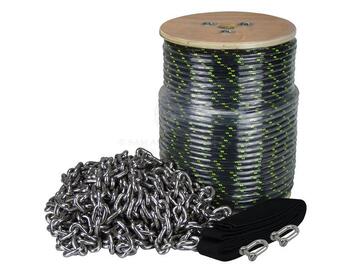 Anchor Rope Chain Deluxe 6mm 45m Braid + 6m 6mm SS SL Chain & Sock