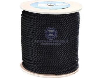 24Mm 100Mtr 3St Black Polyest