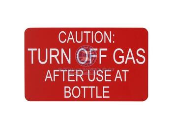 Safety Label - Turn Off Gas