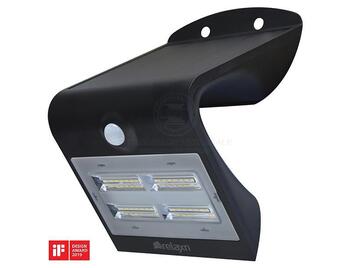 Led Wall Light Blk Smart Solar 3.2W