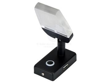 LED Blade Reading Light + USB Outlet Matte Black