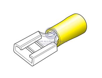 Term/Insul P/O Femail 6mm Yellow