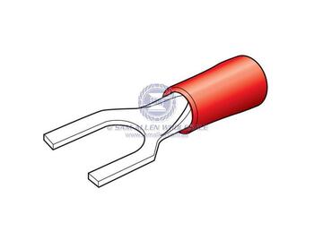 Insul Fork Term 4mm Red Pack 100